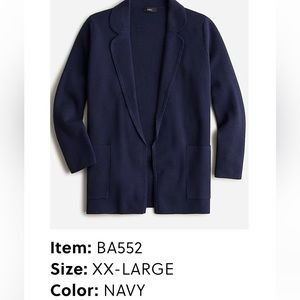 J Crew Navy Sweater Blazer like new
